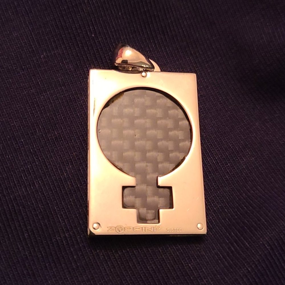 Zoppini Carbon Pendant Necklace Male Female Duo